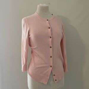 Ann Taylor Preppy Pink Crew Cardigan